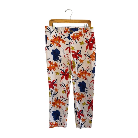 Banana Republic White Floral Slacks - Picture 1 of 4
